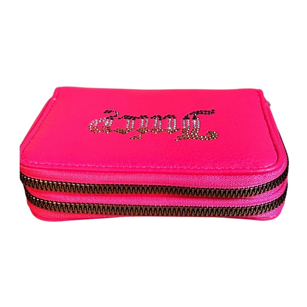 Juicy Couture Hot Pink Rhinestone Wallet Y2K McBling Ombre Crystal Zip Around - Picture 4 of 7